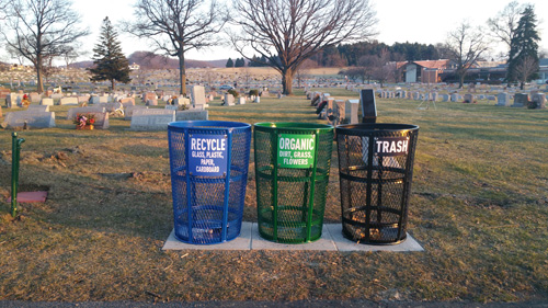 recycling bins